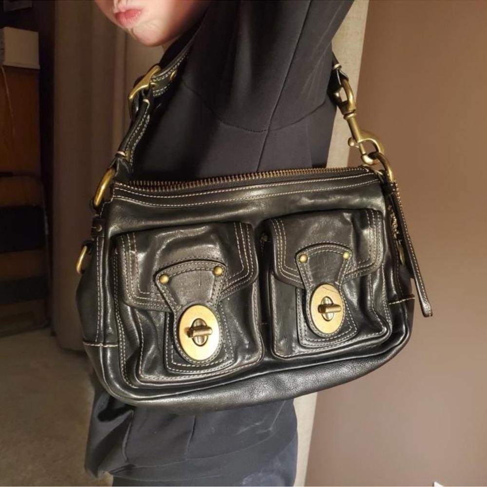 Coach Black Turnlock vintage  10328 Leather Shoulder Bag - Picture 16 of 16